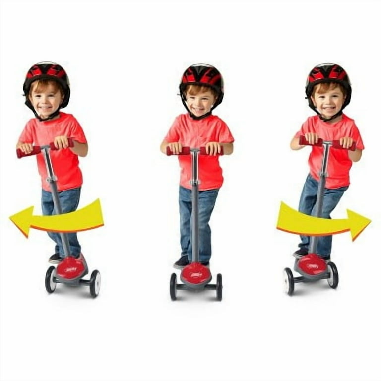 Radio Flyer EZ Glider Scooter, 3-Wheel Design, Red, Adjustable