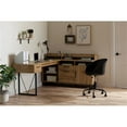 thumbnail image 7 of Urbanpro 59.5"W Engineered Wood L-Shaped Desk in Nordik Oak/Brown, 7 of 7