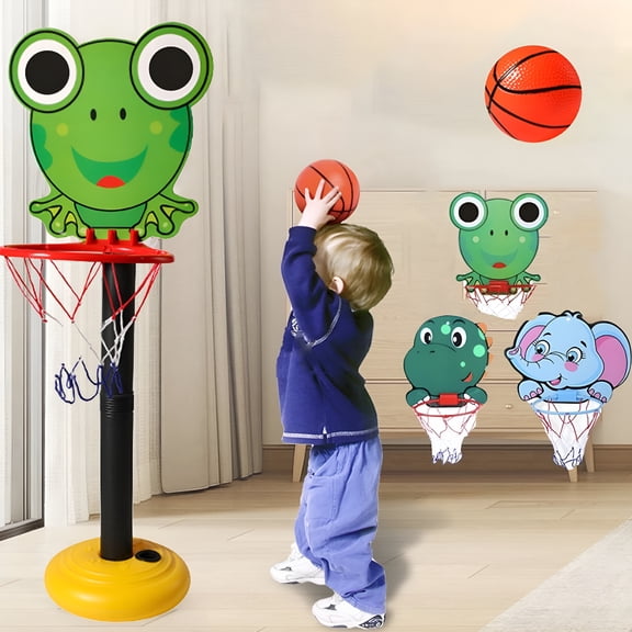 TUWAFE Toddler Basketball Hoop Indoor Adjustable Basketball Game Set for Kids 1-3 Basketball Toys for Indoor Outdoor Play