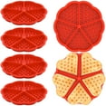 thumbnail image 1 of 6 Pcs Moules à Gaufres 5 Cavités Moule de Cuisson en Silicone pour Gaufres Moule à Crêpes Résistant à la Chaleur Moule à Muffins Antiadhésif en Forme de Cœur Moule à Gâteau Réutilisable pour la Cuisson en Cuisine (Rouge), 1 of 11