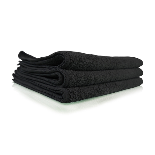 Chemical Guys MIC35348 Workhorse Professional Grade Microfiber Towel Black 16 in. x 16 in. Pack of 48