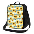 thumbnail image 1 of Balery Blue White Striped Sunflower A Caja de Almuerzo y Bolsa de Almuerzo para Hombres y Mujeres, Bolsa de Almuerzo Reutilizable con Gran Capacidad, Bolsa de Almuerzo Aislada, 1 of 7