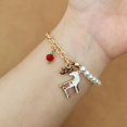 thumbnail image 2 of Cute Style 8-Piece Set Adjustable Imitation Pearl Alloy Chain with Christmas Charms Including Tree, Santa, Snowflake, Reindeer Pendants - Festive Jewelry Gift for Men and Women 7.08inch, 2 of 6