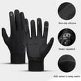 thumbnail image 2 of 1 Pair Full Finger Touch Screen Finger Gloves Plush Lining Non-Slip Silicone Zipper Pockets Riding Gloves for Riding, 2 of 10