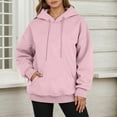thumbnail image 2 of Cute Clothes Women's Solid Color Sweatshirt Men's Casual Pullover Hoodie Long Sleeve Comfortable Winter Warm Lined Sweatshirt With Drawstring Pocket For Daily Wear, 2 of 4