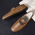 thumbnail image 4 of Men's Casual Loafers Slip On Leather Shoes Comfortable Lightweight Driving Shoes Male Moccasins Classic Penny Loafer Flats Boat Shoes Outdoor Walking Shoes, 4 of 14