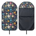 thumbnail image 6 of FUIALDOLG Front Seat Towel Cover Machine Washable Microfiber, Compatible with Van Suv, for Cars Trucks SUVs, Dark Blue Floral Print, 6 of 7