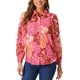 thumbnail image 1 of CAMISA DE MUJER CON ESTAMPADO FLORAL INSPIRE CHIC, CON BOTONES, DE MANGA LARGA, MODA CASUAL, TALLA XL, ROJO, 1 of 6