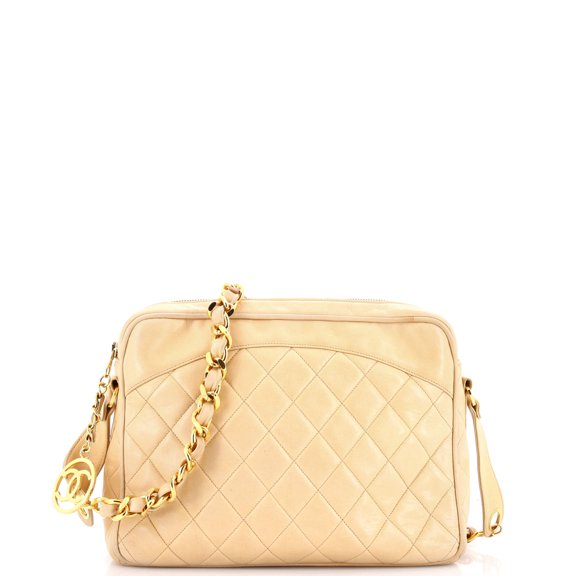 Pre-Owned Vintage Chain Camera Bag Quilted Lambskin By Rebag