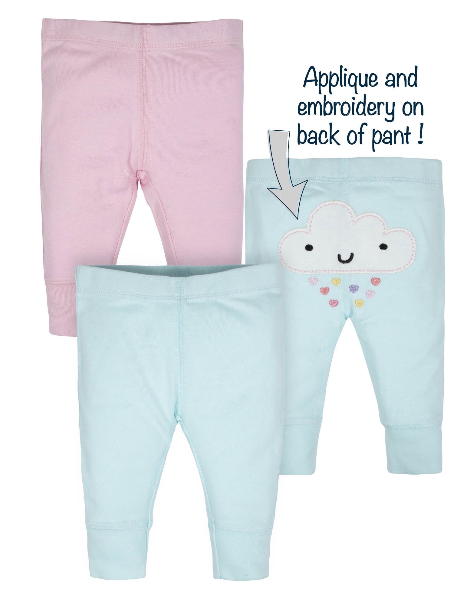 Gerber Gerber Organic Baby Girl Slim Pants, 2Pack