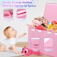 thumbnail image 4 of Extra Large Toy Box, Toybox for Kids Boys Girls, Collapsible Sturdy Toy Storage Organizer with Mesh Pockets, 41"x14"x16" Kids Storage Boxes Bins Baskets for Nursery, Playroom, Pink, 4 of 14