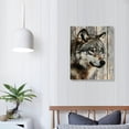thumbnail image 4 of Nawypu Wolf Art Wall Decor - Wolf Portrait Painting Pictures Wild Animal Canvas Wall Art Framed For Study Room Bedroom Living Room Wall Decorations, 4 of 5