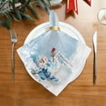 thumbnail image 2 of GZHJMY Cloth Napkin Christmas Snowman Cardinal Kitchen Dining Table Decor for Family Gathering Dinner Napkin Party Favors New Year Winter Decor 4 Pack 20" × 20", 2 of 6