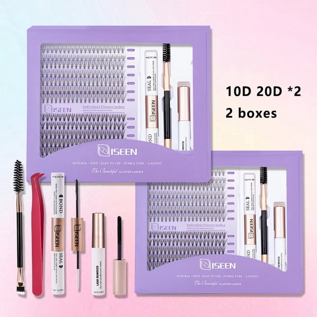 Trousse d'Extension de Cils DIY : Grappes de Cils de Style Mixte avec Liaison et Scellement...