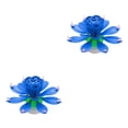 thumbnail image 2 of Billuyoard Exquisita giratoria de música con flores, pastel de cumpleaños de plástico, velas florales musicales, accesorios de decoración Azul 2piezas, 2 of 6