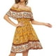 thumbnail image 1 of Minnieouse Vestido corto Cintura alta Vestido de verano Vacaciones en la playa Ropa de verano Caqui L Prendas para la parte del cuerpo Amarillo S Minnieouse AP010707-09, 1 of 6