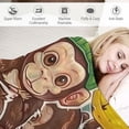 thumbnail image 3 of Orinice Monkey Blanket for Girls Flannel Blankets - Soft Fuzzy Plush Throws Gift - Brown Funny Throw Blanket for Couch, Sofa 60x80in, 3 of 6