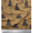 thumbnail image 1 of Soimoi Brown Cotton Voile Fabric Stencil Tree Print Fabric by Yard 42 Inch Wide, 1 of 3