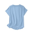 thumbnail image 5 of T Shirts for Women V Neck Short Sleeve Loose Blouses Casual Solid Color Summer Tunic Tops, L, 5 of 7