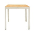thumbnail image 2 of Armen Living LCPLBTWH Portals Outdoor Square Bar Table In Light Matte Sand with Natural Teak Wood Top, 2 of 5