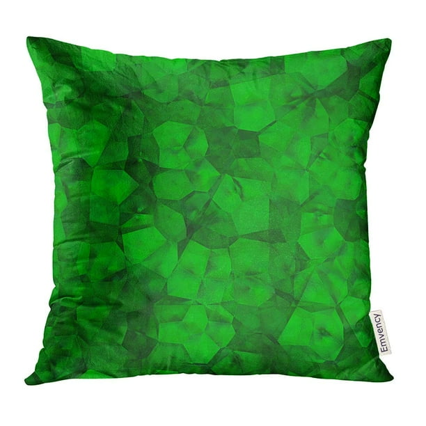 CMFUN Green Bright Rough Emerald Crystal Gem Pillow Case 18x18 Inches