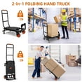 thumbnail image 3 of Soonbuy Heavy Duty Folding Hand Truck, 330 Lbs Large Capacity Foldable Dolly Cart, Platform Hand Truck with 4 Wheels and Elastic Ropes for Moving, Luggage, Shopping, Warehouse, 3 of 7