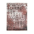thumbnail image 3 of EORC Ivory / Red Hand Knotted Wool Transitional Modern Rug, 7' x 9', 3 of 8