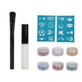 thumbnail image 1 of 6 Colors Glitter Tattoos Set Face Body Paint Pigment Powder Temporary Body Art, 1 of 4