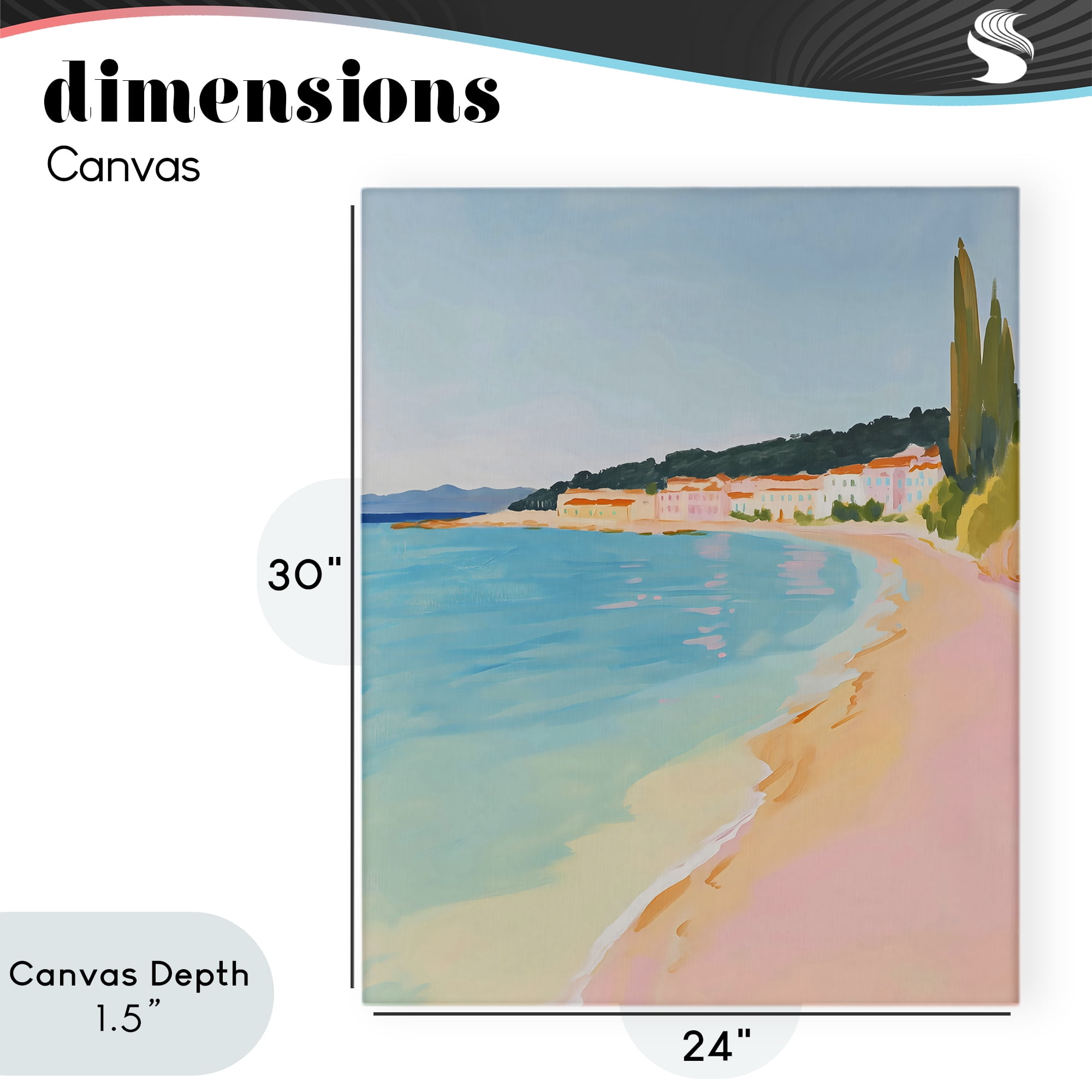 Stupell Industries Abstract Village By The Sea Canvas Wall Art, design by The Prints Vibe