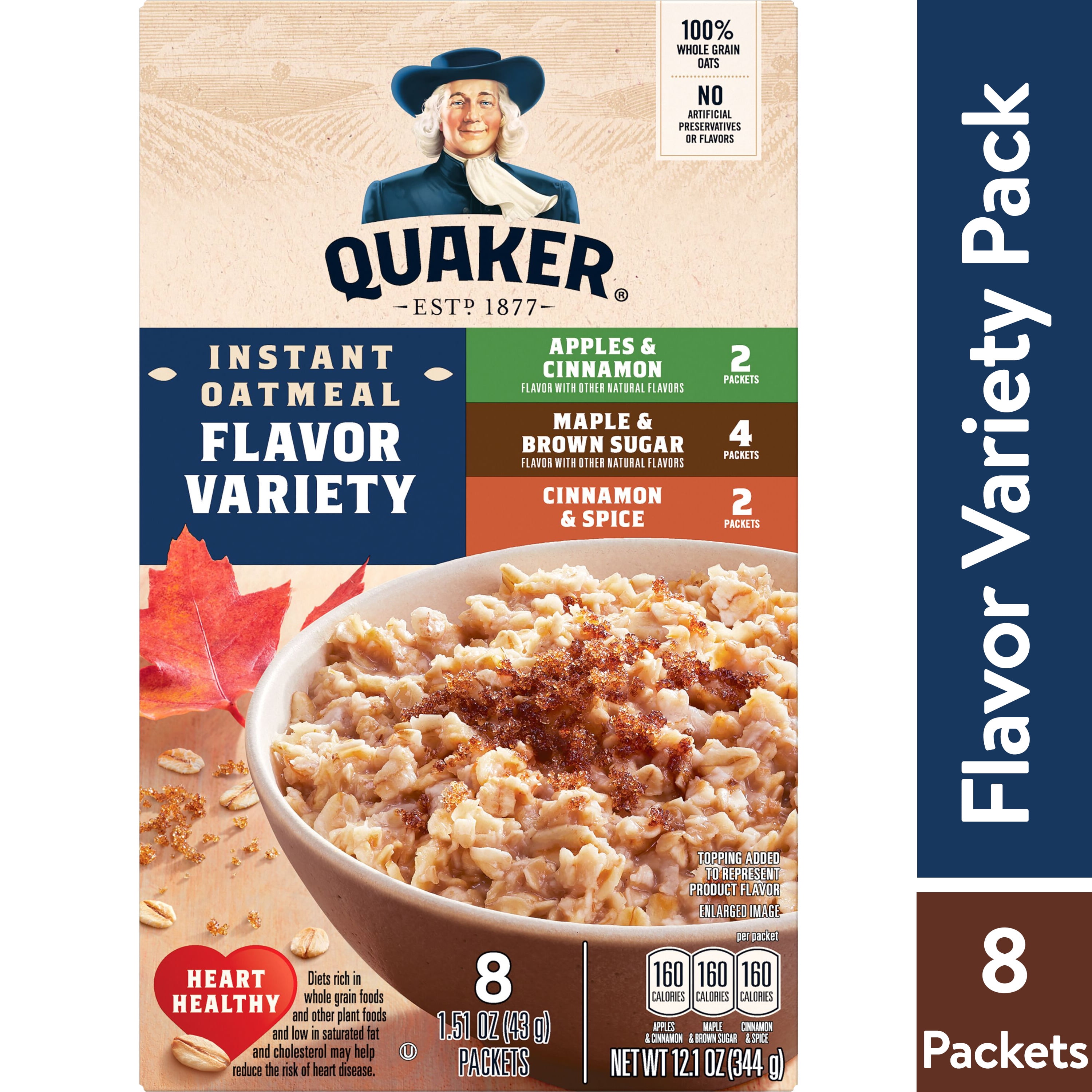 Quaker Instant Oatmeal, Variety, 12.1 Oz, 12 Count