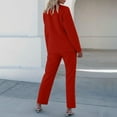 thumbnail image 6 of QATAINLAV Women's Formal Blazer Sets Long Sleeve Turndown Collar Suit Jackets and Slim Fit Dress Trouser 2 Piece Business Casual Outfits, Red, XXL, 6 of 9