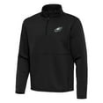 thumbnail image 2 of Men's Antigua Black Philadelphia Eagles Twist Quarter-Zip Pullover Jacket, 2 of 3