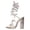 Silver, variant on High Heels for Women Block Heeled Sandals Rhinestone Butterfly Spiral Strap Slip on Backless Dress Pumps Shoes Silver Size 6.5