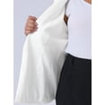 thumbnail image 5 of DARING DIVA Women's Plus Shawl Collar 3/4 Ruched Sleeve Blazers White 1X, 5 of 6