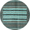 thumbnail image 1 of Ahgly Company Indoor Round Southwestern Light Blue Country Area Rugs, 4' Round, 1 of 4