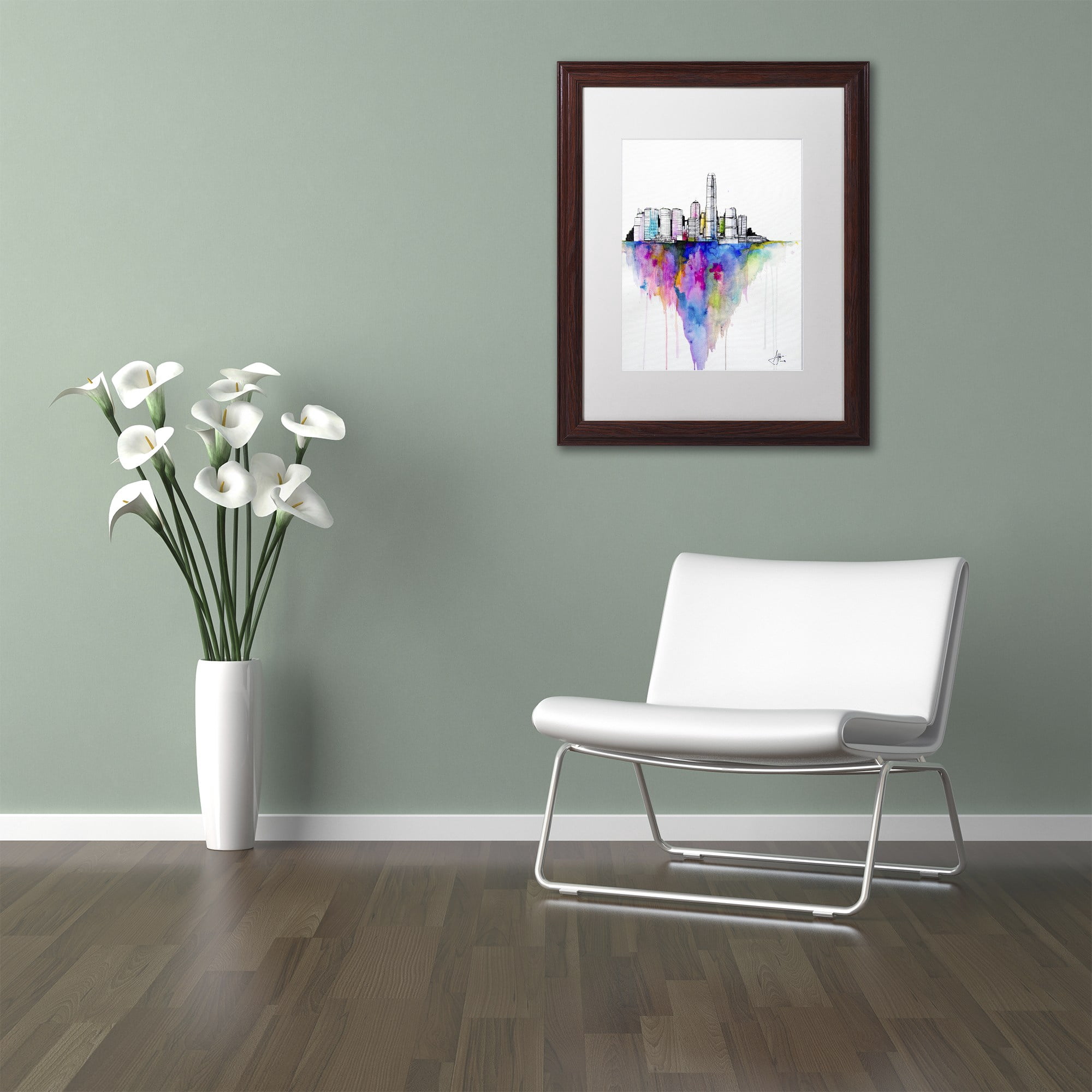 Trademark Fine Art 'Monolith II' Canvas Art by Marc Allante, White Matte, Wood Frame