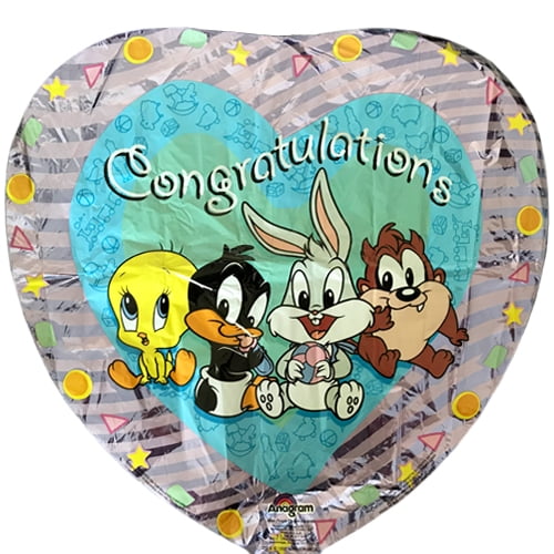 Baby Looney Tunes Vintage 1998 'Congratulations' Foil Mylar Balloon ...