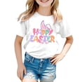 thumbnail image 3 of MIASHUI T-Shirt à Manches Courtes pour Garçons et Filles, Imprimés Graphiques Mignons, Col Rond, Blanc, 4-5 Ans, 3 of 4