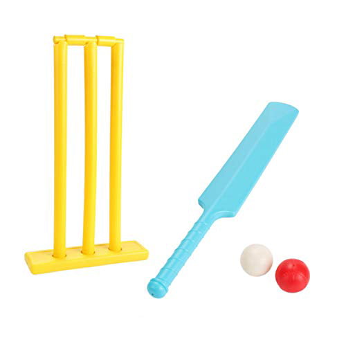 Wooden Cricket Set Kids Size 3 x 1 With Bat Ball Stumps For Beach Park Garden 