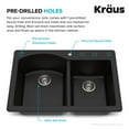 thumbnail image 5 of Kraus Forteza 33 Dual Mount 60/40 Double Bowl Granite Kitchen Sink in Black with Waste Guard Continuous Feed Garbage Disposal, 5 of 12
