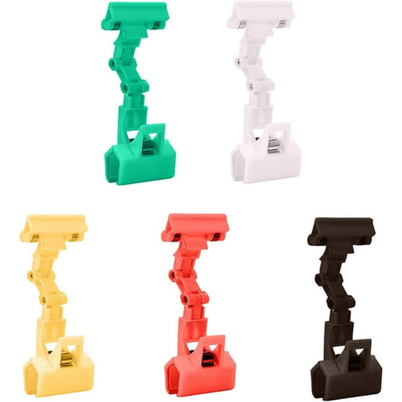 5Pcs Adjustable Document Holder, Copy Paper Holder Clip for Computer Monitor Canvas Clamp, 5 Colors Flexible Rotatable Paper Holder for Typing, Clip On Sign for Table Top (5PC)