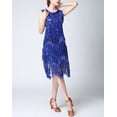 thumbnail image 4 of Sparkle Retro Fringe Sequin Vintage Dance Performance Event Outfit Dress Blue, 4 of 8