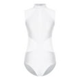 thumbnail image 3 of RUNQHUI Women Turtleneck Dance Ballet Leotard With Sparkly Rhinestones for Adult Gymnastic Figure White L, 3 of 7