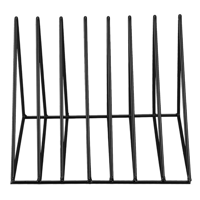 Ftory - Revistero triangular de escritorio, diseño creativo de metal triangular de hierro, ideal para libros, revistas, decoración de oficina y hogar (negro)