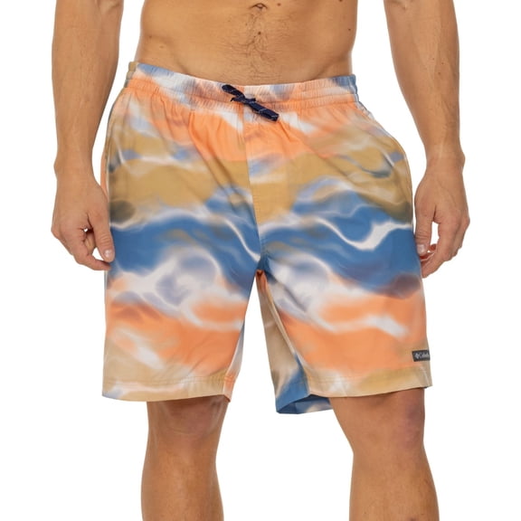 Columbia Sportswear Summertide Stretch Printed Swim Shorts - UPF 40  (Light Camel Und, Small, S)