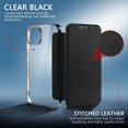 thumbnail image 7 of Petocase for iPhone 13 Flip Case,Thin Slim Folio Wallet Case Premium Protective PU Leather Wallet with Card Slot Clear Soft TPU Back Phone Cover,Black, 7 of 7