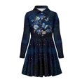 thumbnail image 4 of DISNIMO Butterfly Dress for Girls Long Sleeve Flower Dress Kids Girl Dress 7-8 Years Old Children Skater Dress Kids Twirly Dress Girls Midi Dresses Kid Swing Dress Girl Back To School Dress Button, 4 of 7