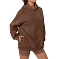 thumbnail image 2 of Sudaderas con Capucha de Gran Tamaño para Mujer, Sudaderas Cómodas, Conjuntos de Moda de Otoño, Blusas Casuales, Ropa de . Color Castaño L, 2 of 8
