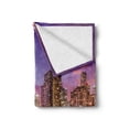 thumbnail image 2 of City Soft Flannel Fleece Blanket, Real Life Image of Miami Florida at Night Downtown Tourism Spots Discovering the World, Cozy Plush for Indoor and Outdoor Use, 70" x 90", Multicolor, by Ambesonne, 2 of 6