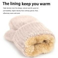 thumbnail image 6 of CUZIBR Mittens For Women Soft Fuzzy Lined Warm Knitted Mittens Finger Solid Color Thermal Cozy Thick Handwear For Cycling Running Outdoor Activities, 6 of 9